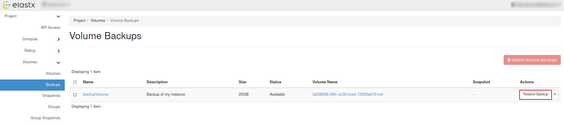 Status-restore-volume
